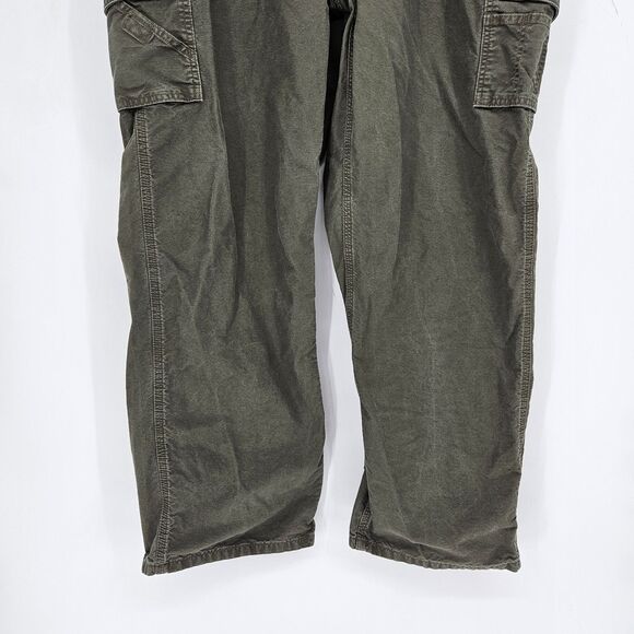 Carhartt Cargo Pants Mens 44 x 34 Dungaree Fit Dark Olive Work Carpenter - Picture 3 of 13